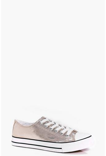 Olivia Metallic Lace Up Trainer