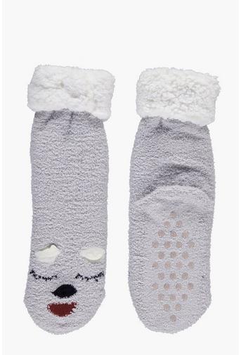 Eliza Sleepy Cat Super Soft Slipper Sock