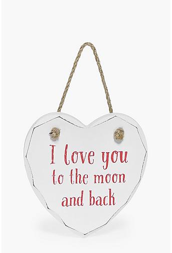 Moon & Back Loveheart Plaque