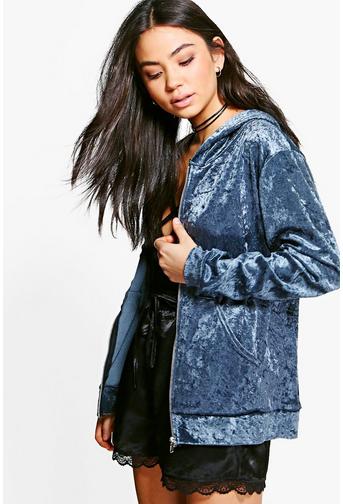 Charlotte Hooded Velvet Bomber