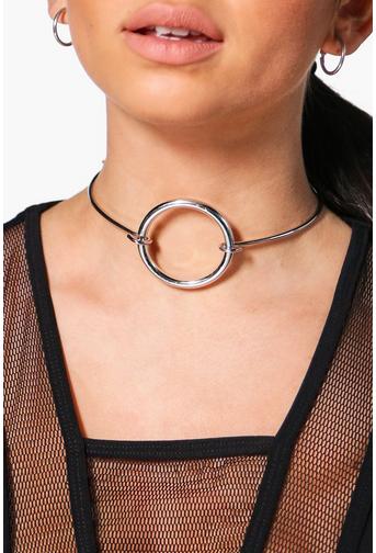 Willow Circle Fastening Skinny Metal Choker
