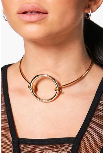 Amelia Circle Fastening Skinny Metal Choker