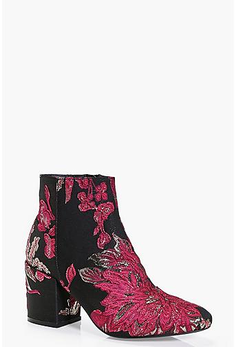 Rebecca Floral Ankle Boot