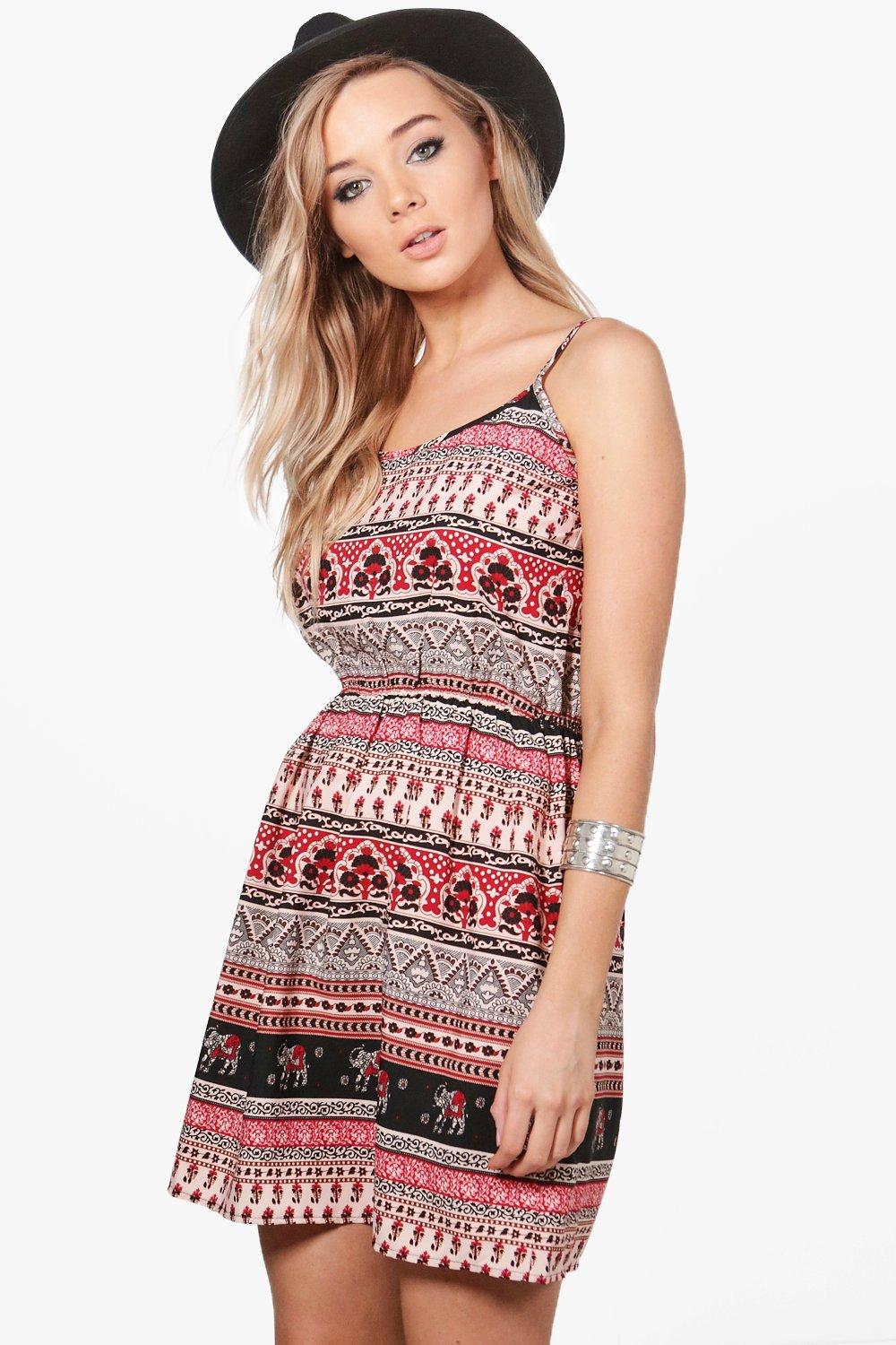 Poppy Strappy Elephant Print Sun Dress