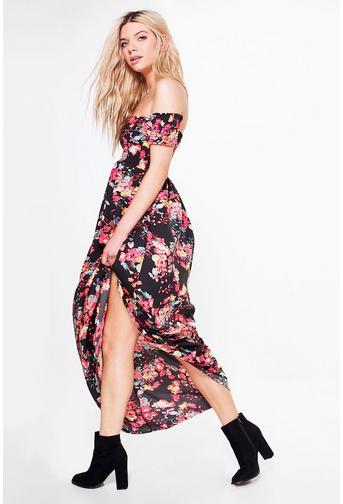Grace Sheered Off Shoulder Floral Maxi Dress