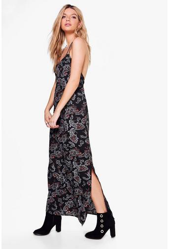 Zahiah Paisley Print Maxi Dress