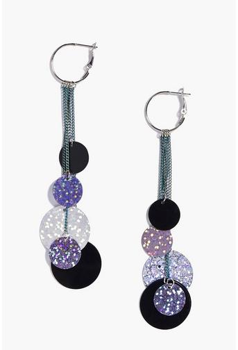 Lacey Pastel Disc Tassel Holographic Earrings