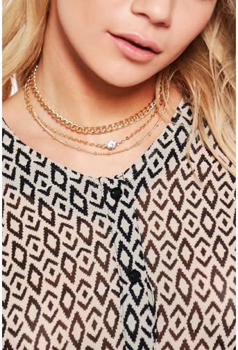 Multi Layered Diamante Chain Choker