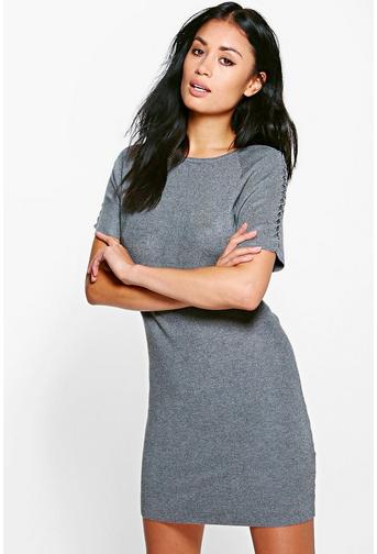 Megan Lace Up Sleeve Jumper Dress