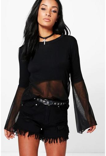 Kayleigh Woven Cuff T-Shirt