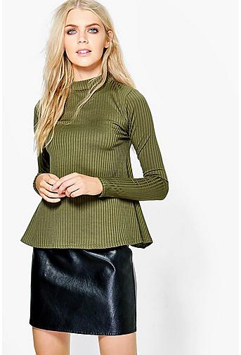Sophie High Neck Flared Top