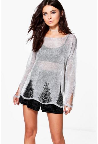 Jessica Distressed Metallic Jumper