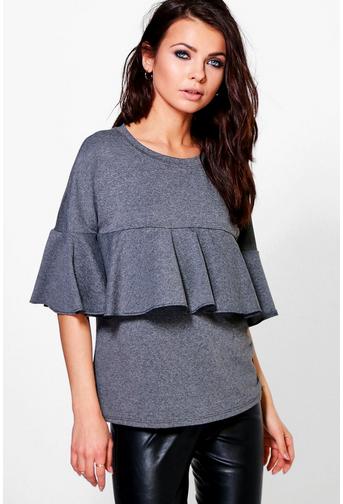 Saskia Ruffle Fron Sweat Top