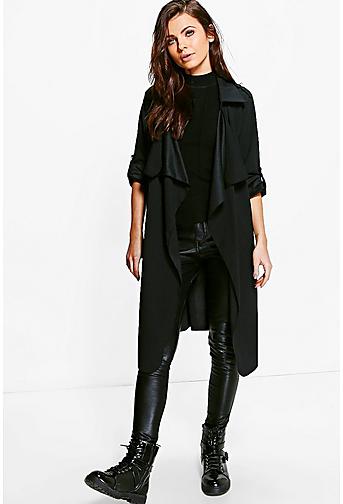 Emma Collared Woven Turn Up Cuff Duster