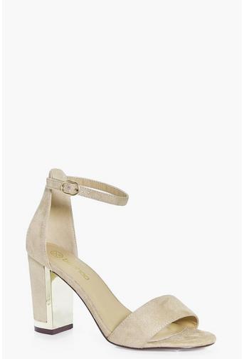 Violet Gold Plate Block Heel Sandal