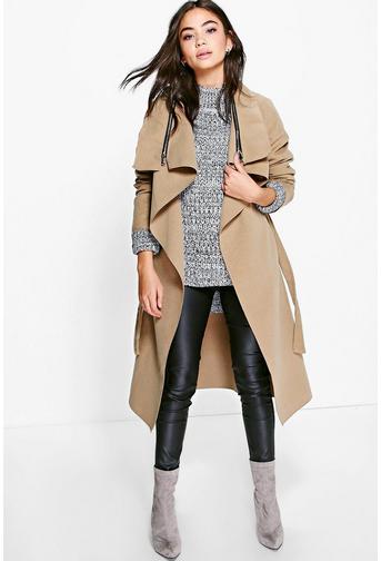 Emma Zip Detail Waterfall Coat