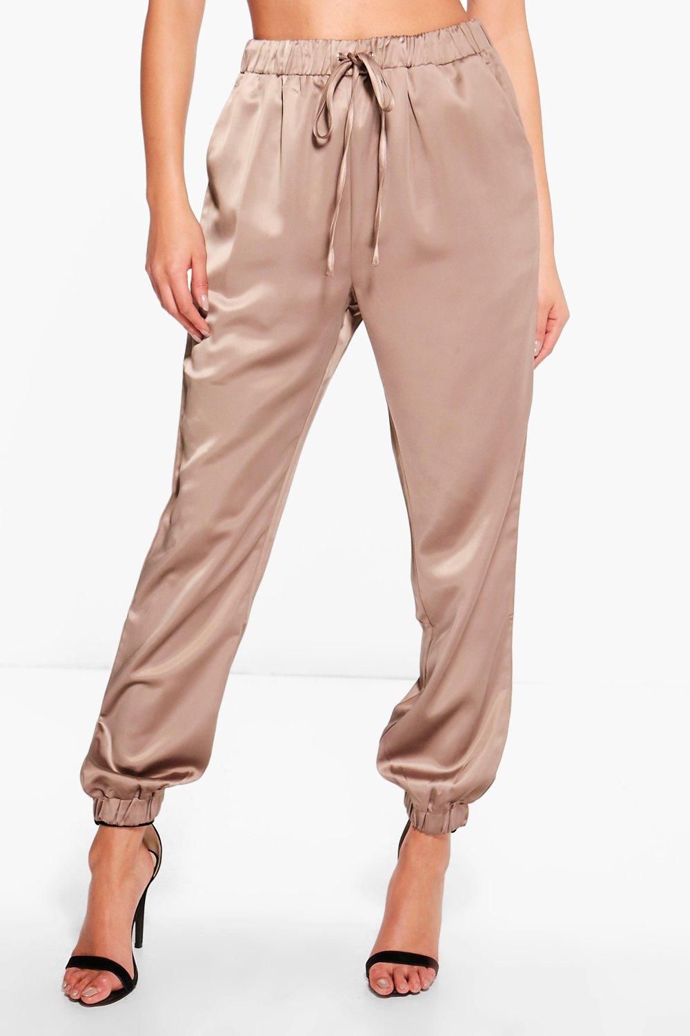 boohoo satin joggers