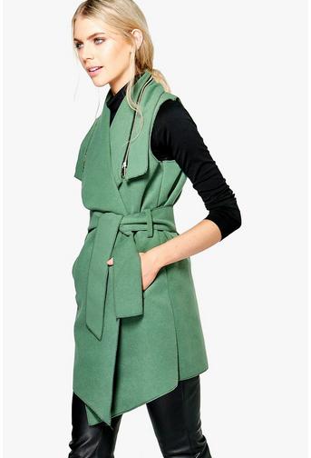 Annabelle Sleeveless Coat With Zip