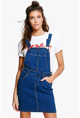 Penny Stretch Denim Pinafore Dress