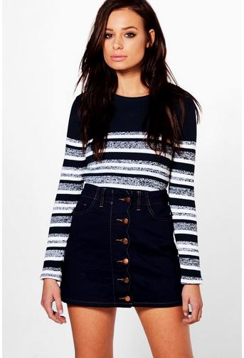 Hannah Marl Stripe Rib Knit Jumper