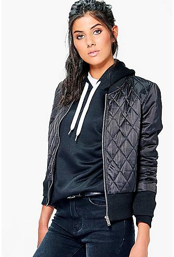 Lois Quilted Satin Finish Bomber