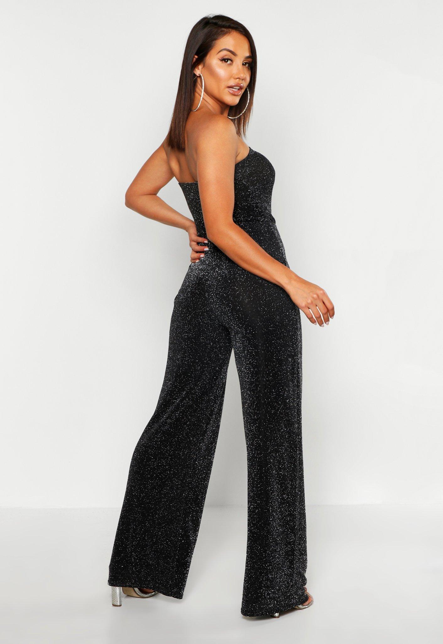 strapless wide leg jumpsuit