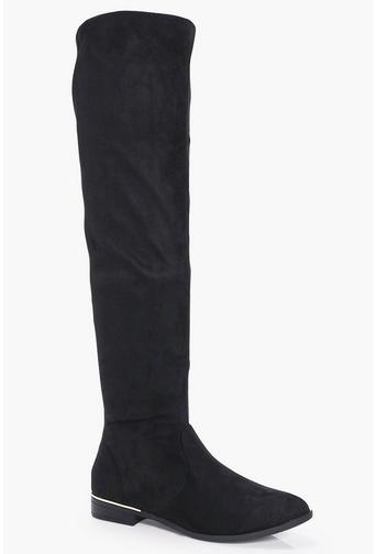 Sarah Gold Trim Knee High Boot