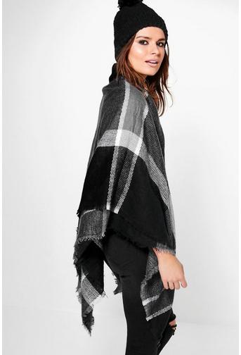 Ellie Oversize Tartan Check Cape