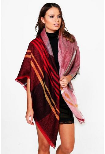 Scarlett Line Check Cape Wrap