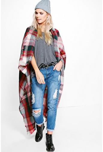 Phoebe Tartan Check Cape