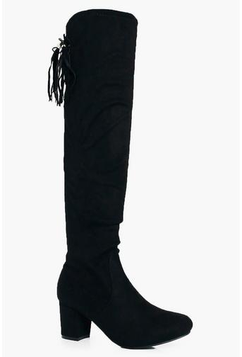 Nina Block Heel Tie Back Over The Knee Boot