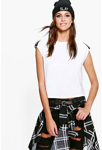Diana Studded Shoulder T-Shirt