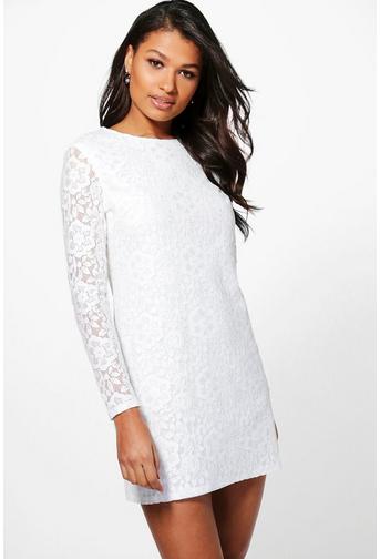 Ismita Lace Long Sleeve Shift Dress