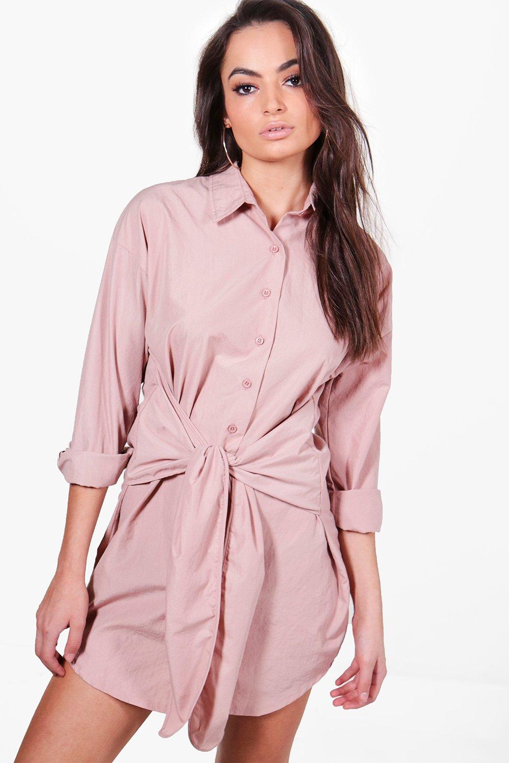 Maddison Tie Front Shirt Dress!