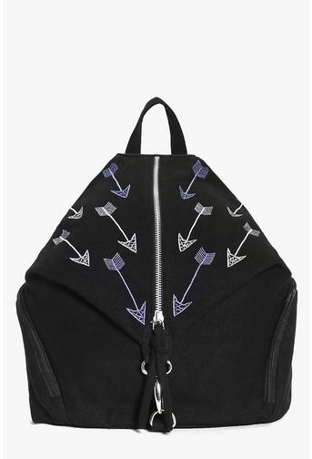 Annie Arrow Embroidered Triangle Backpack