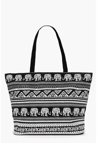 Willow Elephant Print Beach Bag