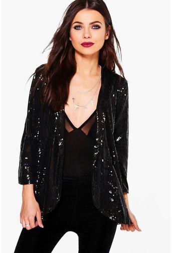 Lily Boutique Sequin Tailored Blazer