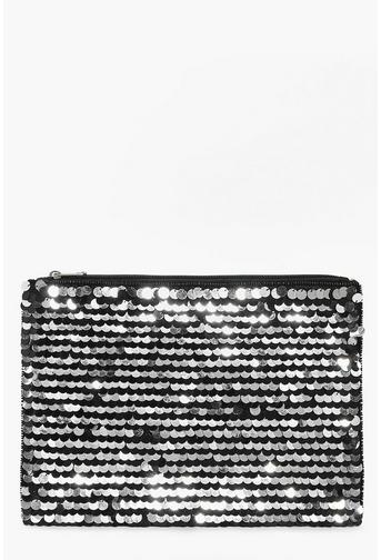 Tia Oversized Sequin Clutch Bag