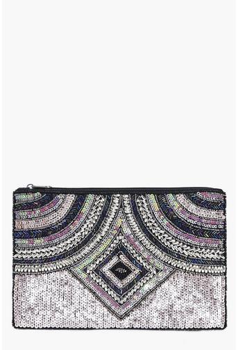 Maria Multi Bead & Sequin Clutch Bag