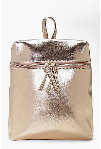 Charlotte Metallic Zip Detail Backpack