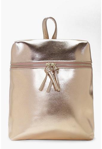 Charlotte Metallic Zip Detail Backpack