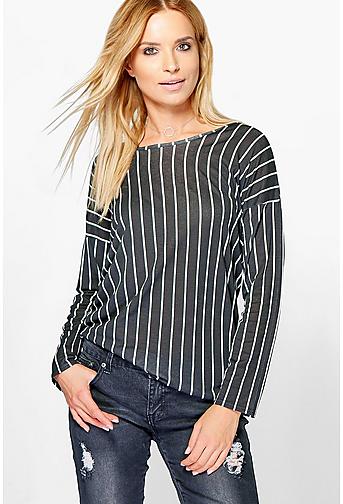 Harriet Oversized Stripe Long Sleeve T-Shirt