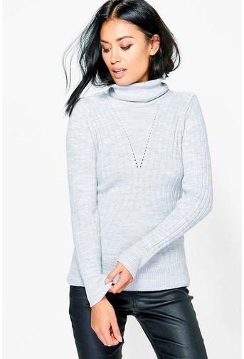 Anna Rib Knit Roll Neck Jumper