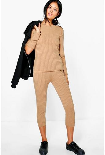 Megan Slash Elbow & Crop Legging Loungewear Set