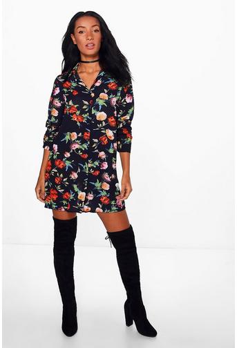 Keely Floral Print Shirt Dress