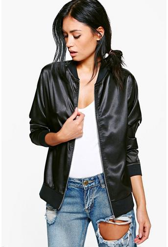 Georgia Satin Bomber Jacket
