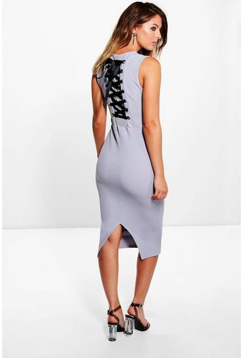 Marlowe Ribbon Lace Back Midi Dress