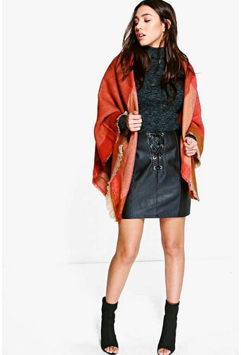 Lena Colour Block Oversized Cape
