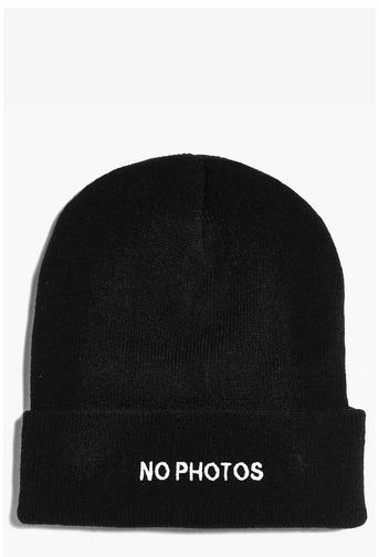 Elsa No Photos Slogan Beanie