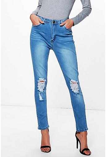 Lacey High Waist Distressed Skinny Jeans